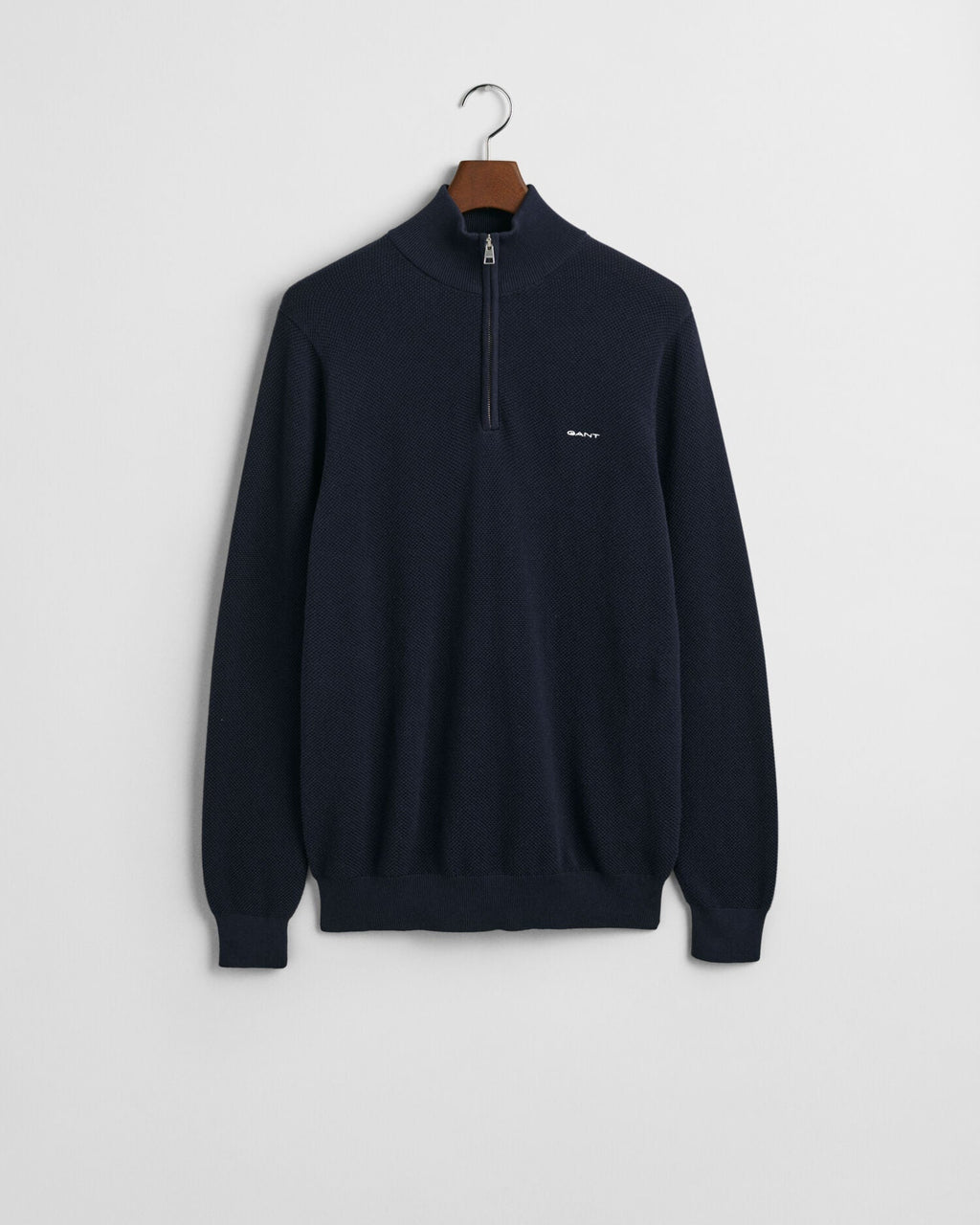Cotton Pique Half-Zip Sweater