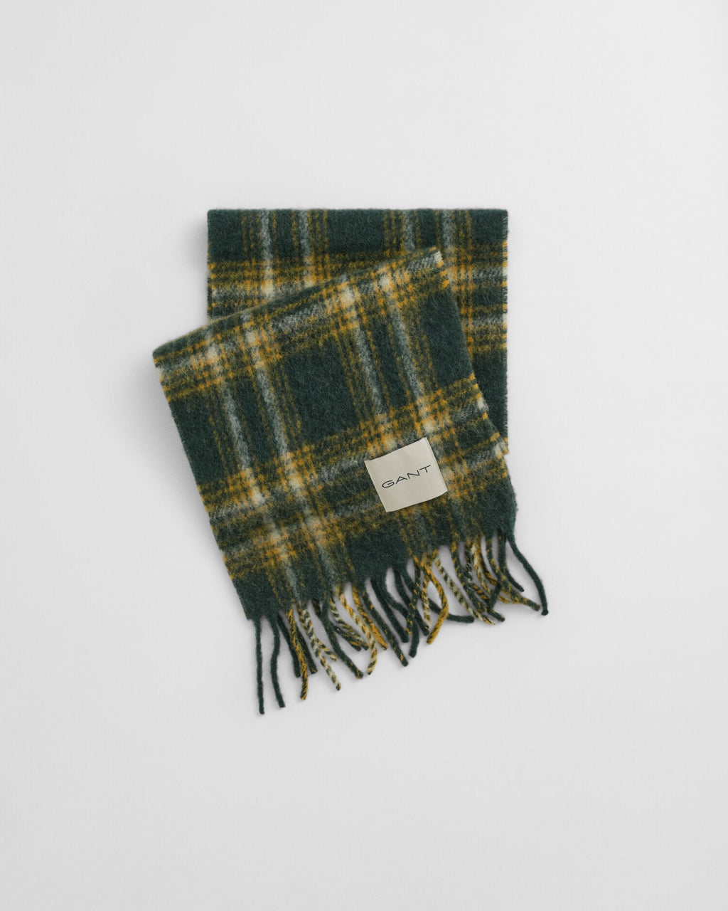 Checked Mohair Alpaca Blend Scarf