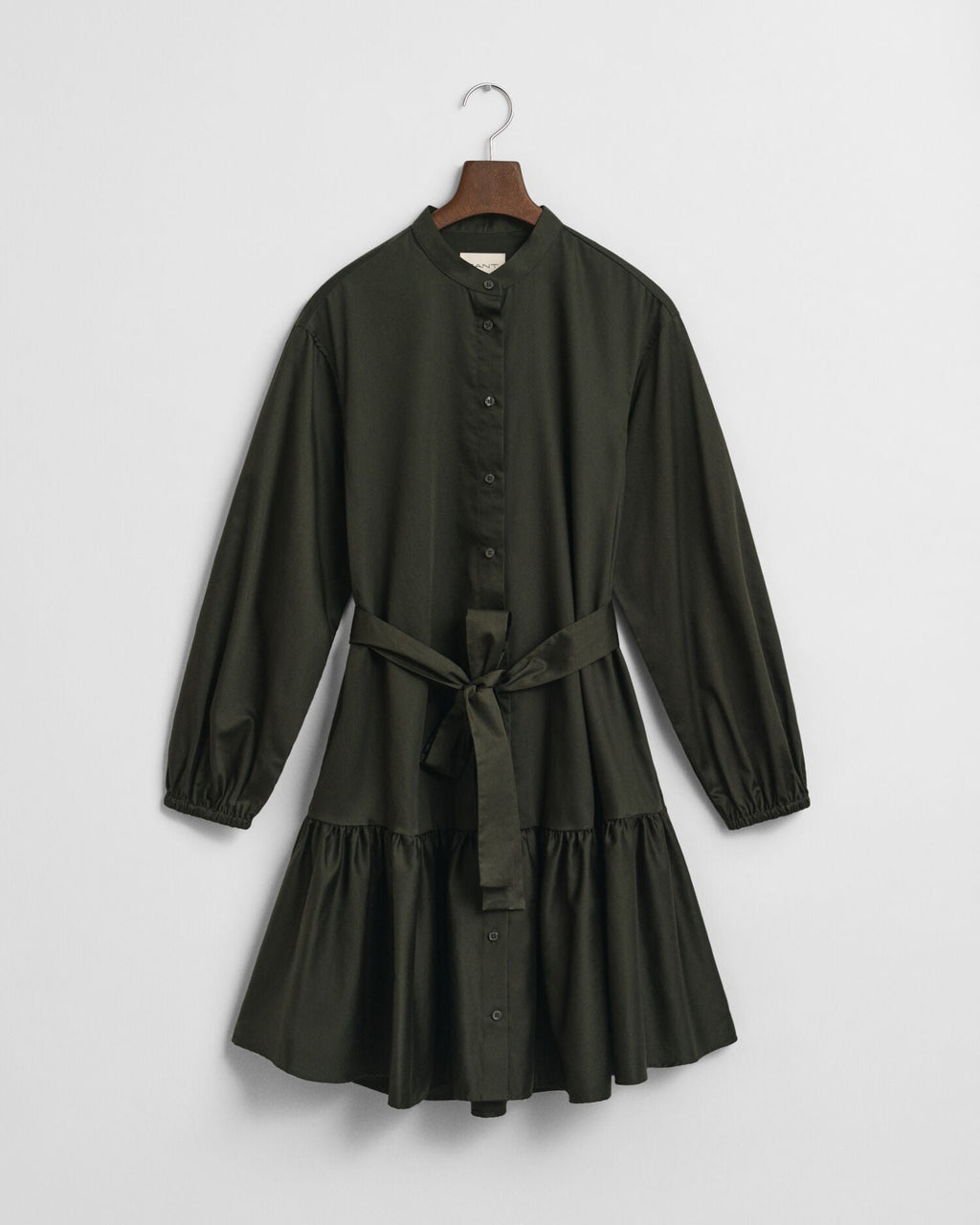 Cotton Satin Long Sleeve Dress