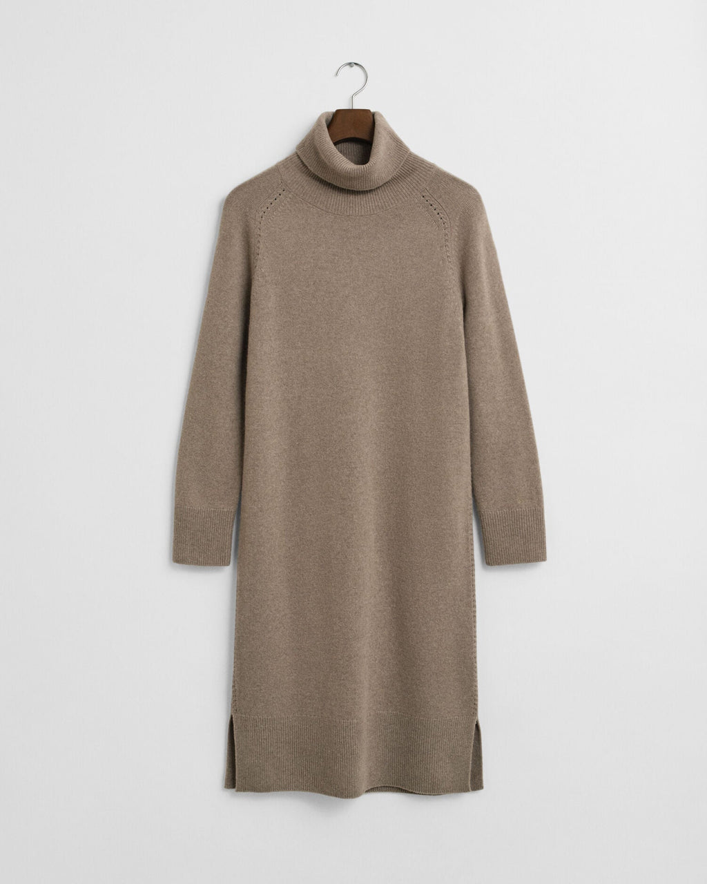 Knit Detail Turtleneck Dress