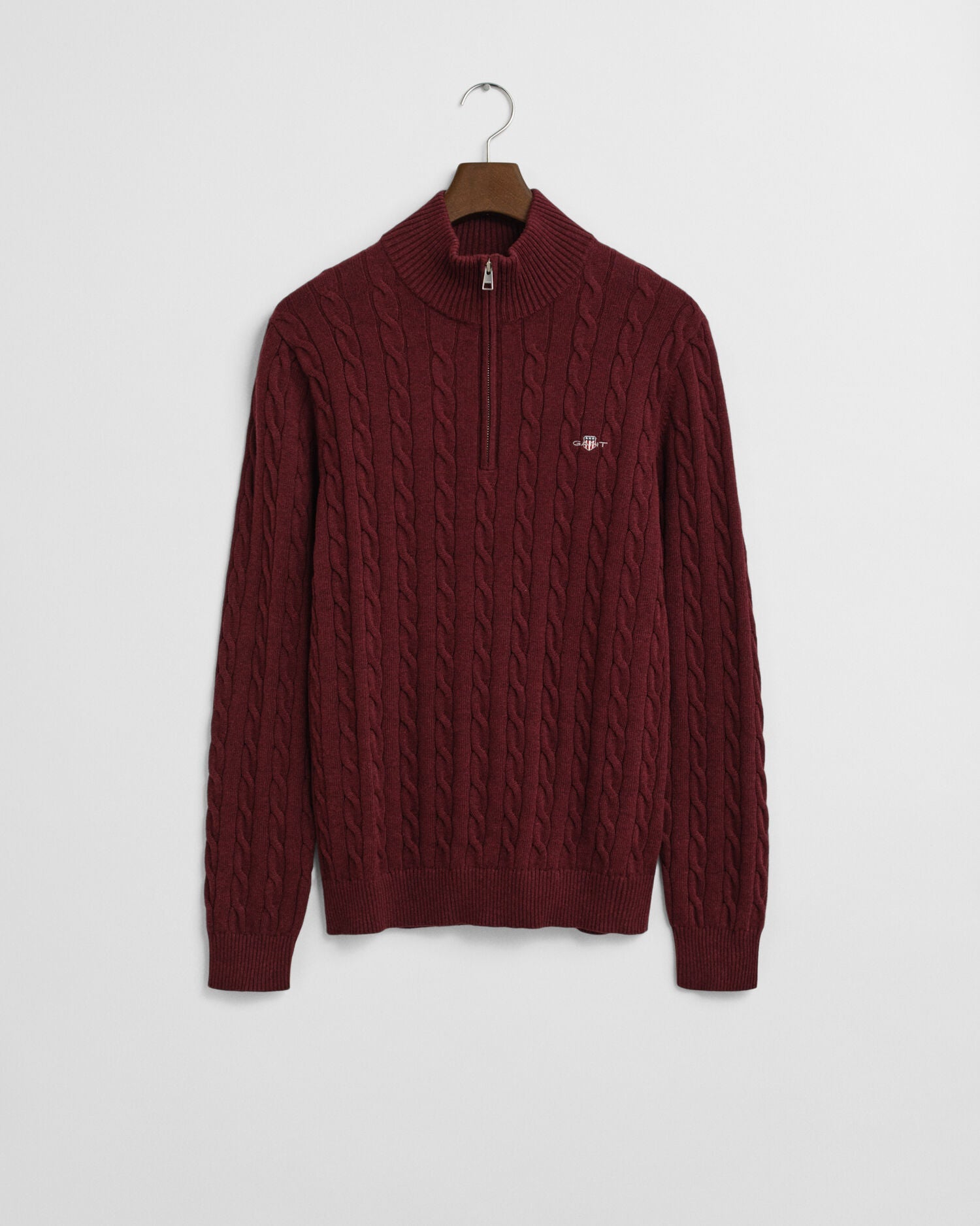 Cotton Cable Knit Half-Zip Sweater