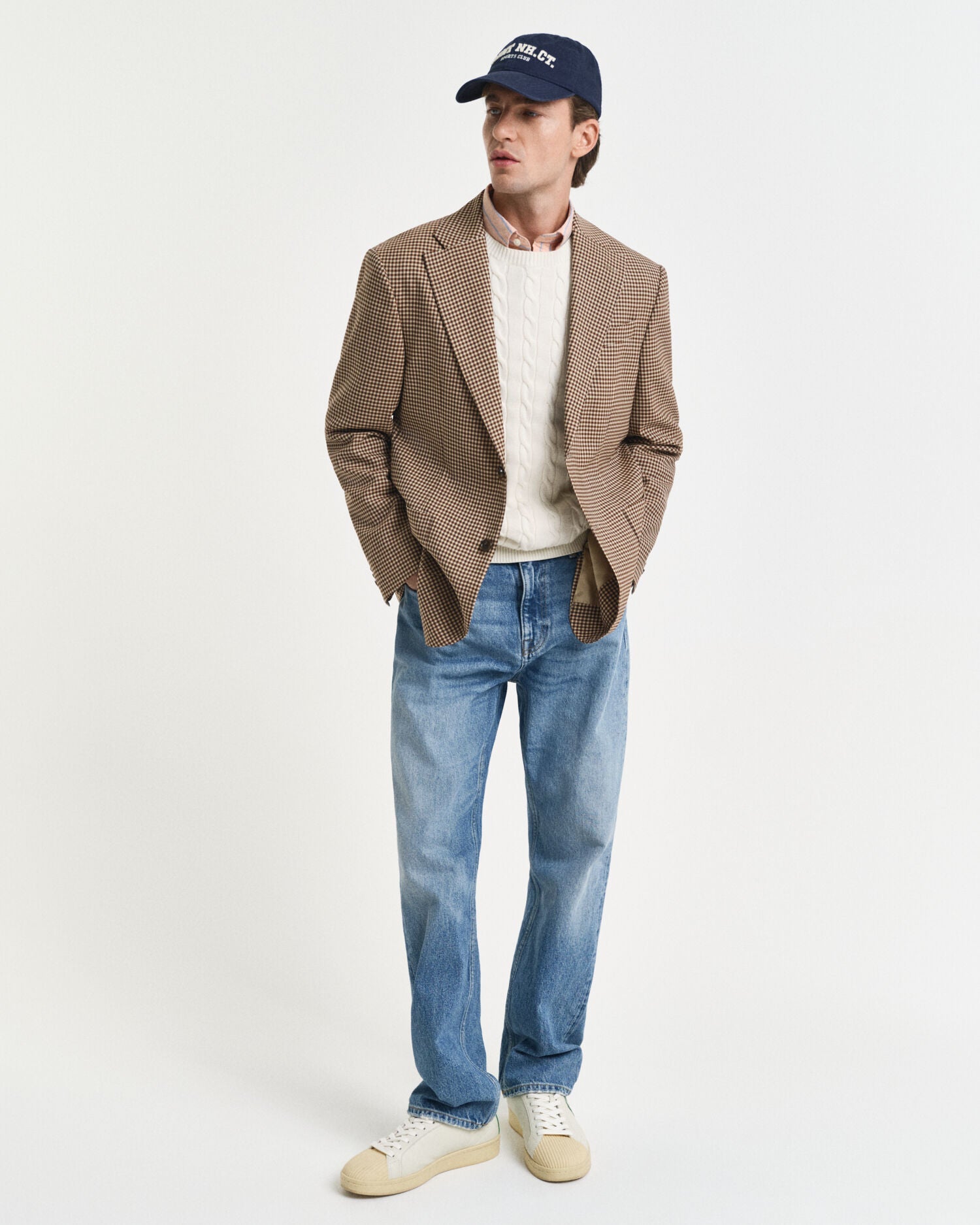 Cotton Cable Knit Crew Neck Sweater