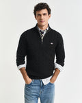 Cotton Cable Knit Half-Zip Sweater