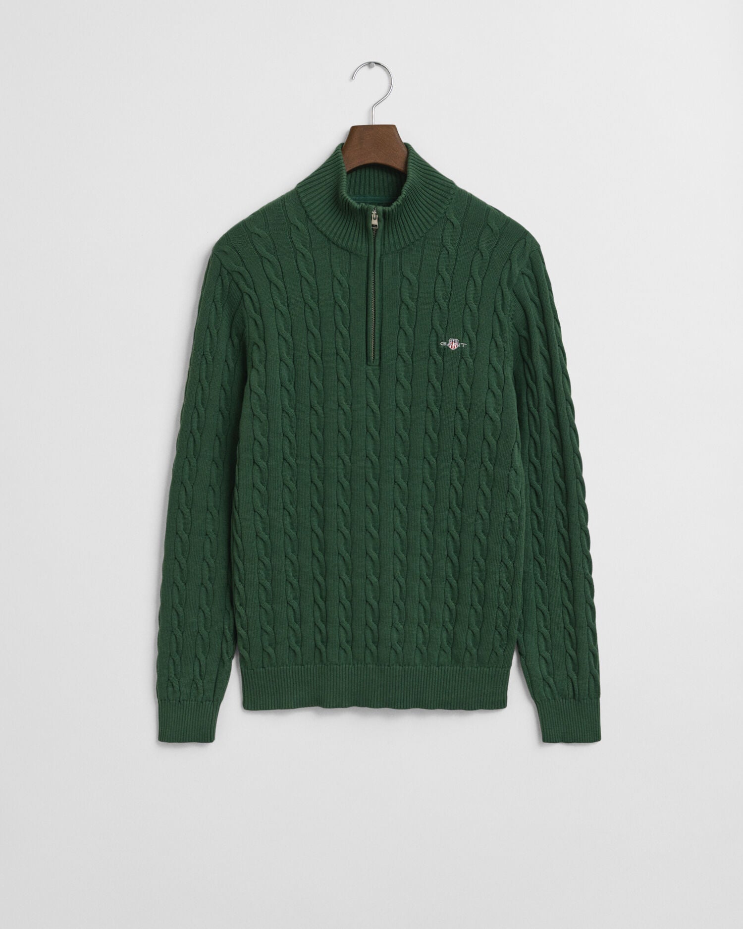 Cotton Cable Knit Half-Zip Sweater
