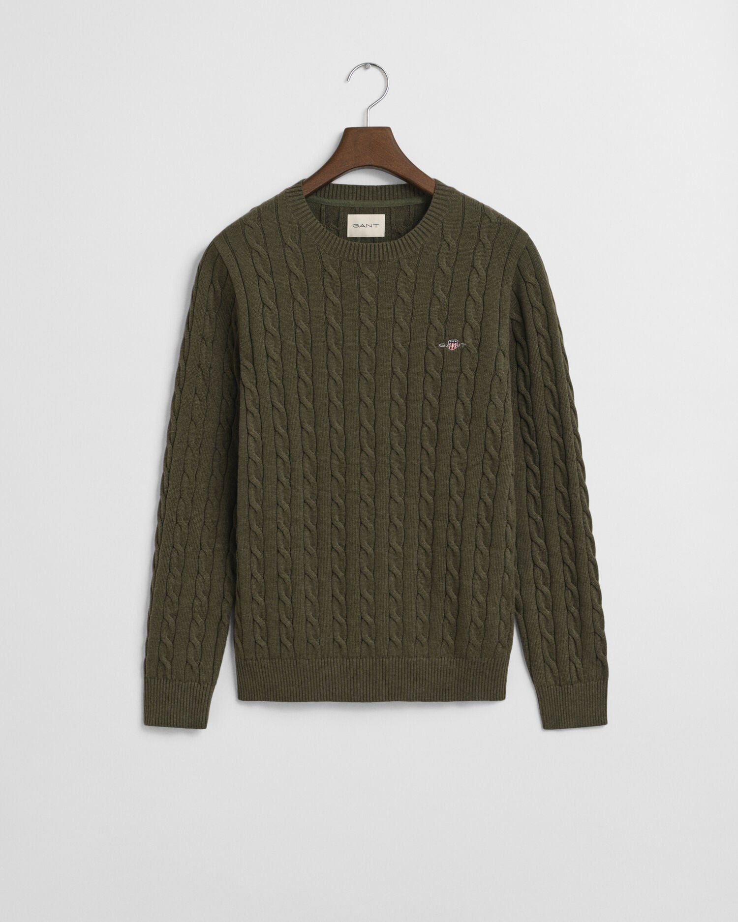 Cotton Cable Knit Crew Neck Sweater