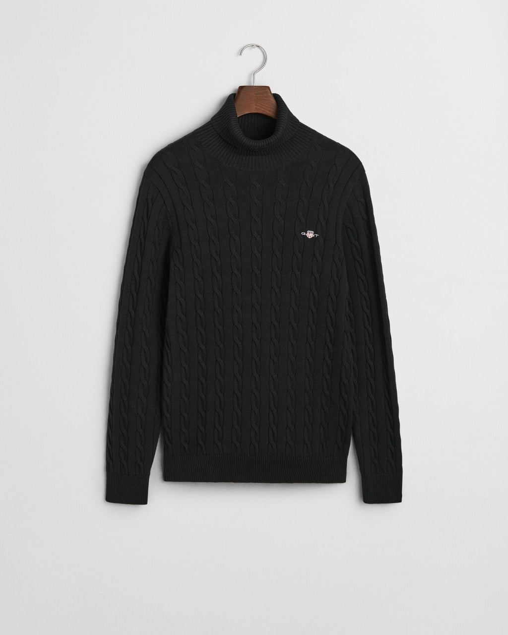 Cotton Cable Knit Turtleneck Sweater