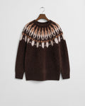 Alpaca Blend Fair Isle Crew Neck Sweater