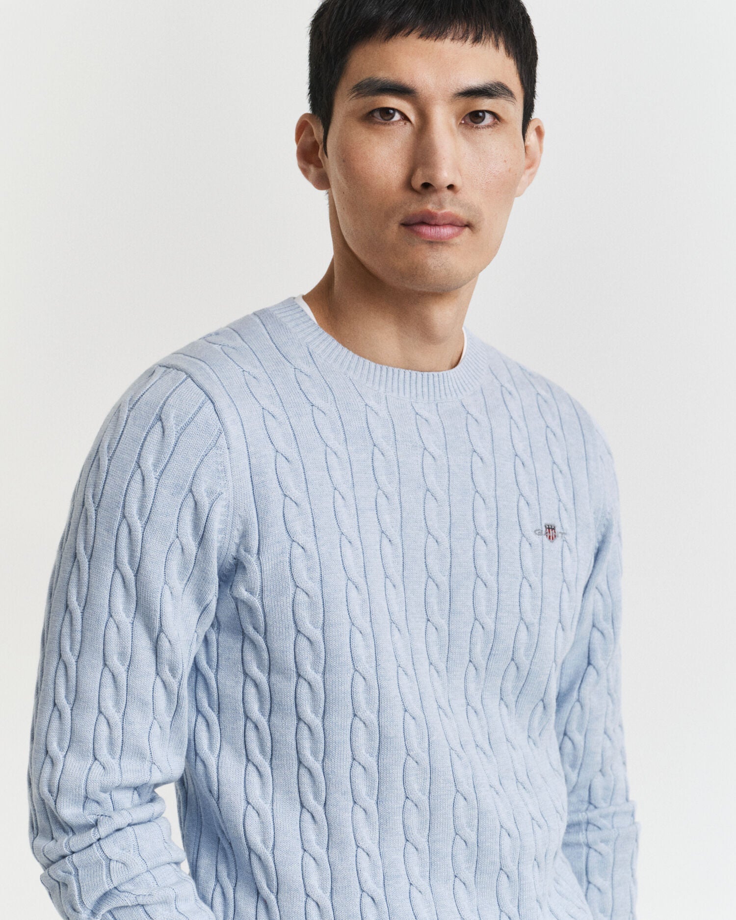 Cotton Cable Knit Crew Neck Sweater