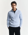 Cotton Cable Knit Half-Zip Sweater