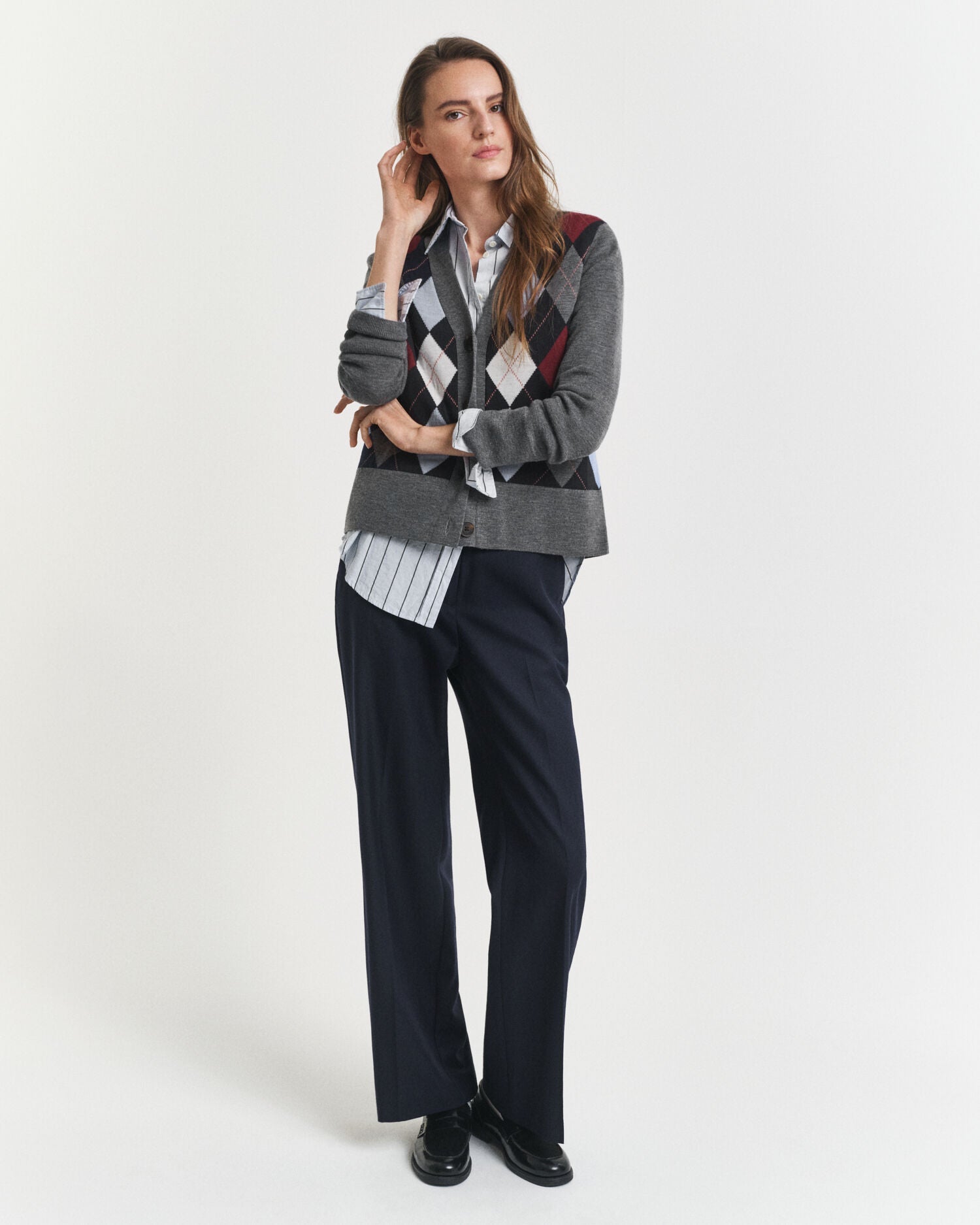 Argyle V-Neck Cardigan
